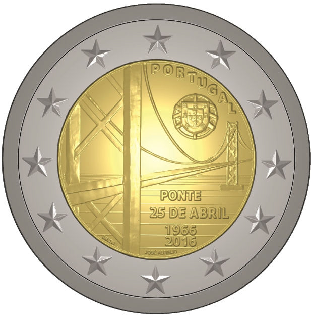 2 Euro Sondermünze aus Portugal mit dem Motiv Portugal bei den Olympischen Sommerspielen in Rio